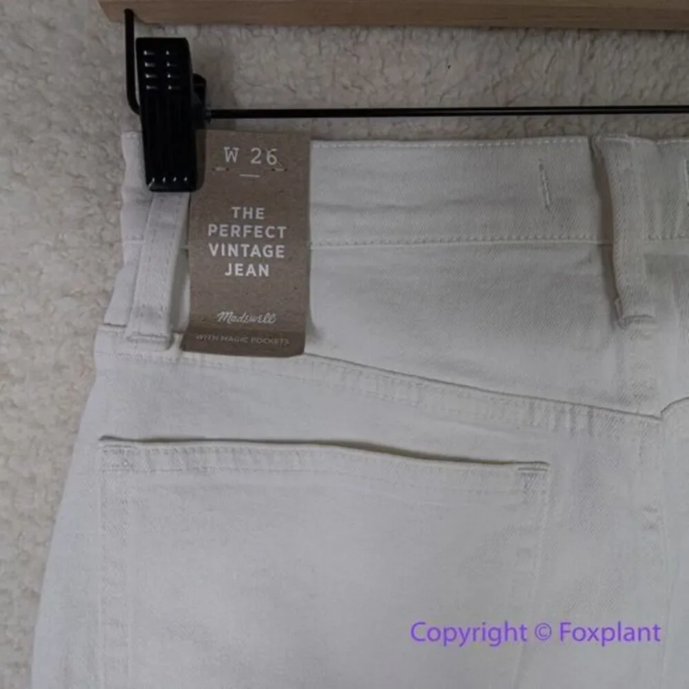 New! Madewell The Perfect Vintage Jean in Tile‎ White, size 26